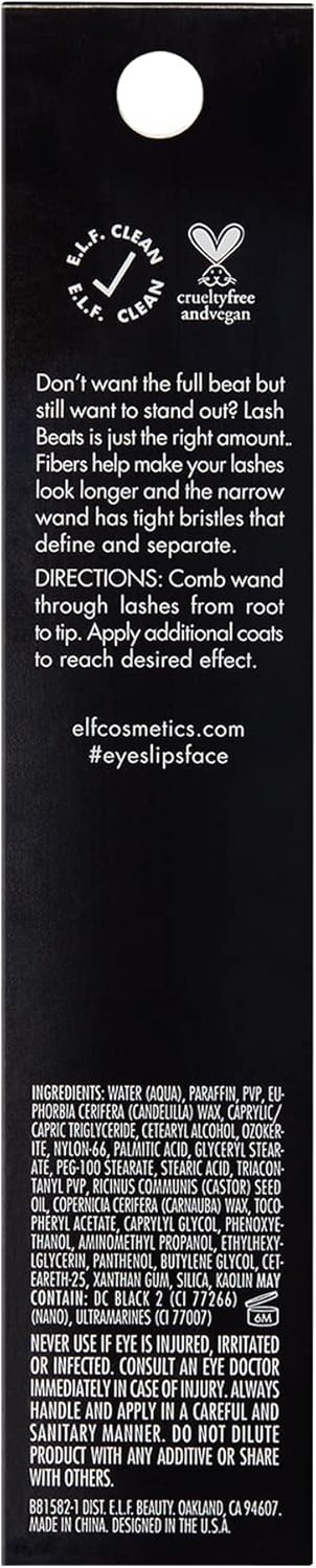 e.l.f. Lash Beats Mascara, Lengthening Formula for Mega Long Lashes, Creates Natural-Looking Long & Defined Lashes, Pitch Black, 1.1 Oz (10mL) : Amazon.co.uk: Beauty