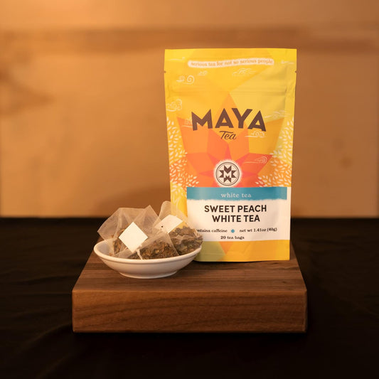 Maya Tea Sweet Peach White Tea Sachets, Contains Caffeine, All Natural, Pack Of 20