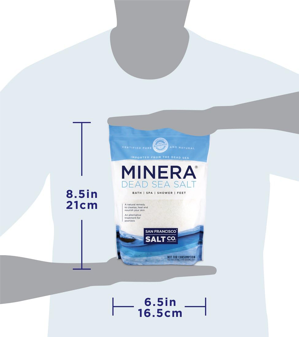Minera Dead Sea Salt, 100% Pure & Natural, 2 lbs. Fine Grain (0-1.7 mm) Bulk Bag, Easily Dissolving Dead Sea Salts for Soaking & Bathing, Skin Nourishing Fine Sea Salt, Unscented : Beauty & Personal Care
