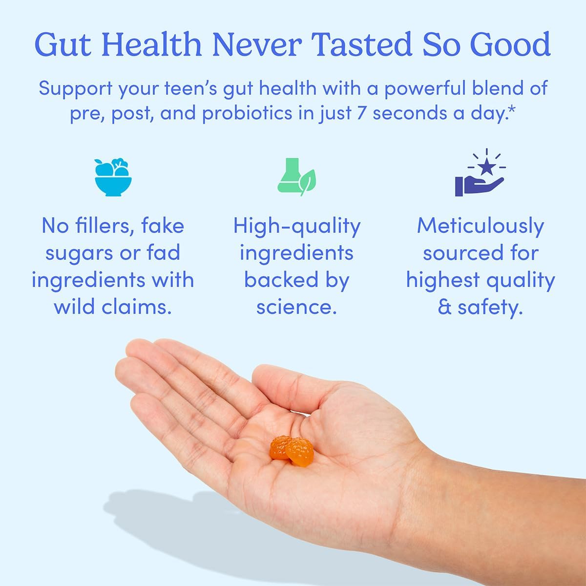 First Day Teens’ Gut Sustainer Tribiotic Gummies – 3-In-1 Prebiotic, Probiotic & Postbiotic Supplement – Supports Digestive, Skin, Oral & Immune Health, Nutrient Absorption & Growth – 30-Day Supply : Health & Household