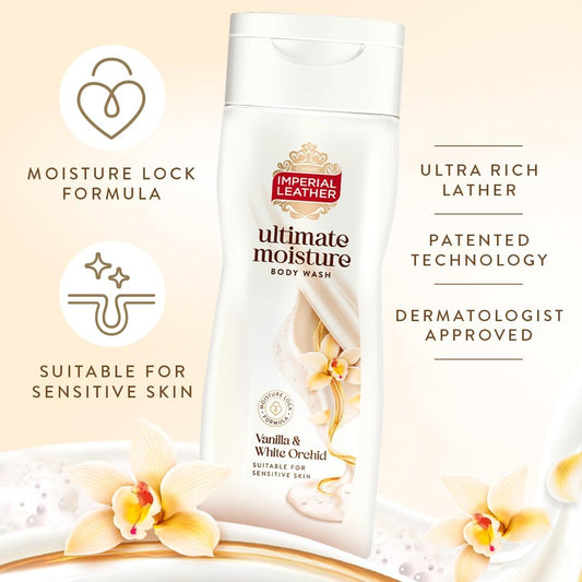 Imperial Leather Ultimate Moisture Cherry Blossom & Almond Oil Body Wash, Ultra Rich Lather & Soothing Fragrance, Suitable For Sensitive Skin, Vegan & Cruelty Free (225Ml), Multipack 6 X 225Ml