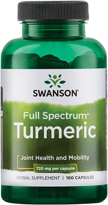 Swanson Full Spectrum Turmeric - Herbal Supplement Supporting Joint Health & Mobility - Natural Formula Supporting Digestive Health - (100 Capsules, 720Mg Each)