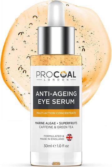 New Anti-Ageing Eye Serum 30Ml By Procoal - Eye Cream Anti Aging, Puffiness, Under Eye Circles & Wrinkles With Marine Algae, Caffeine & Green Tea, Vegan, Made In Uk