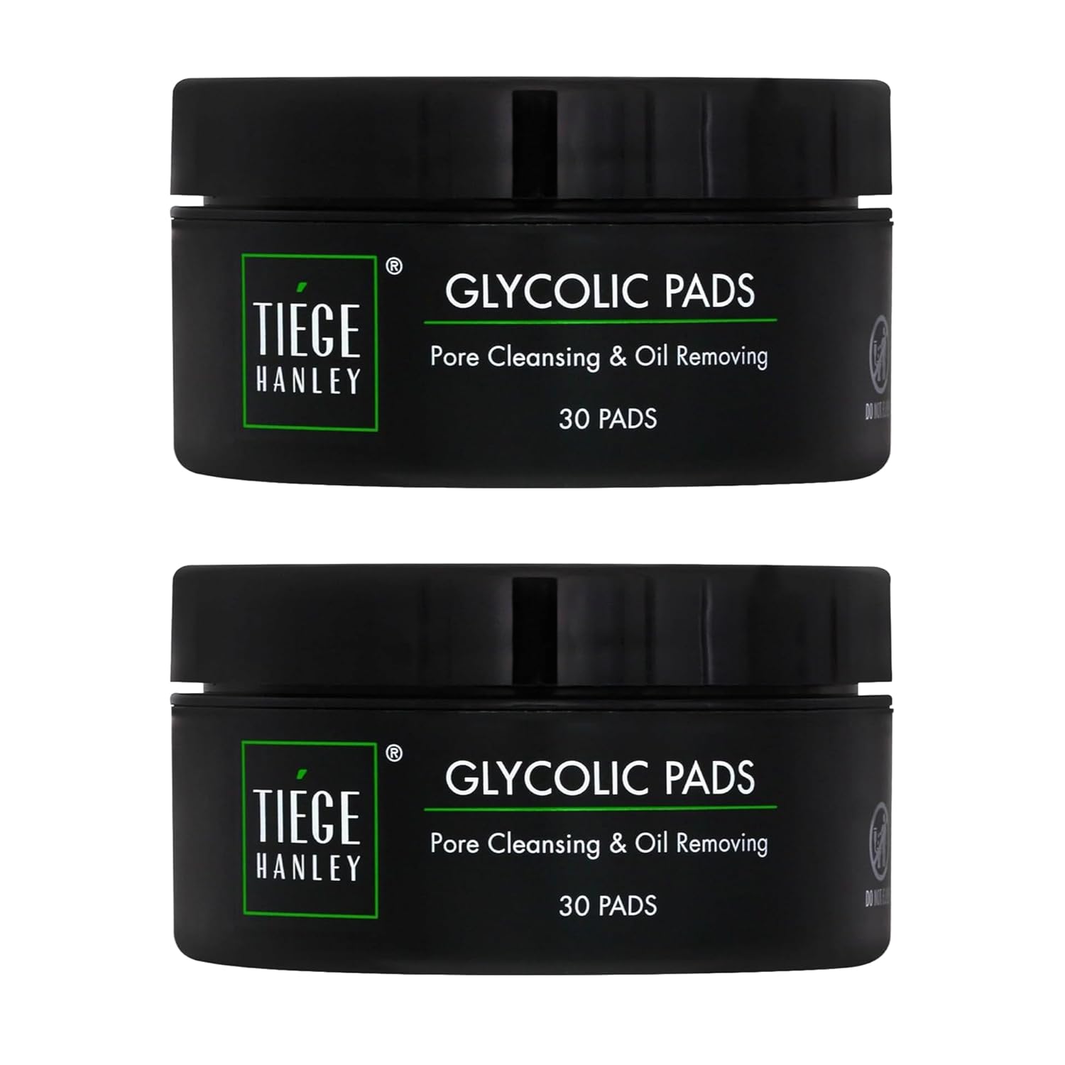 Tiege Hanley Glycolic Acid Pads For Men, 2-Pack - Exfoliating Face Cleansing Pads For Forehead, Nose & Cheeks - Men'S Daily Skin Care Facial Wipes.18.5% Acid Complex (Glycolic, Salicylic & Lactic)