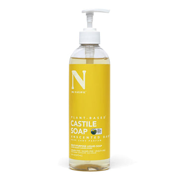 Dr. Natural Castile Liquid Unscented Baby Soap, Mild, 16 Oz - Plant-Based - Made With Organic Shea Butter - Rich In Essential Oils - Sulfate And Paraben-Free, Cruelty-Free - Multi-Purpose Soap