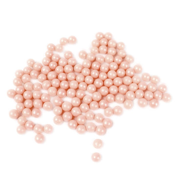 O'Creme Pink-Ivory Edible Sugar Pearls Cake Decorating Supplies For Bakers: Cookie, Cupcake & Icing Toppings, Beads Sprinkles For Baking, Certified, Candy Sugar Ball Accents (4Mm, 8 Oz)