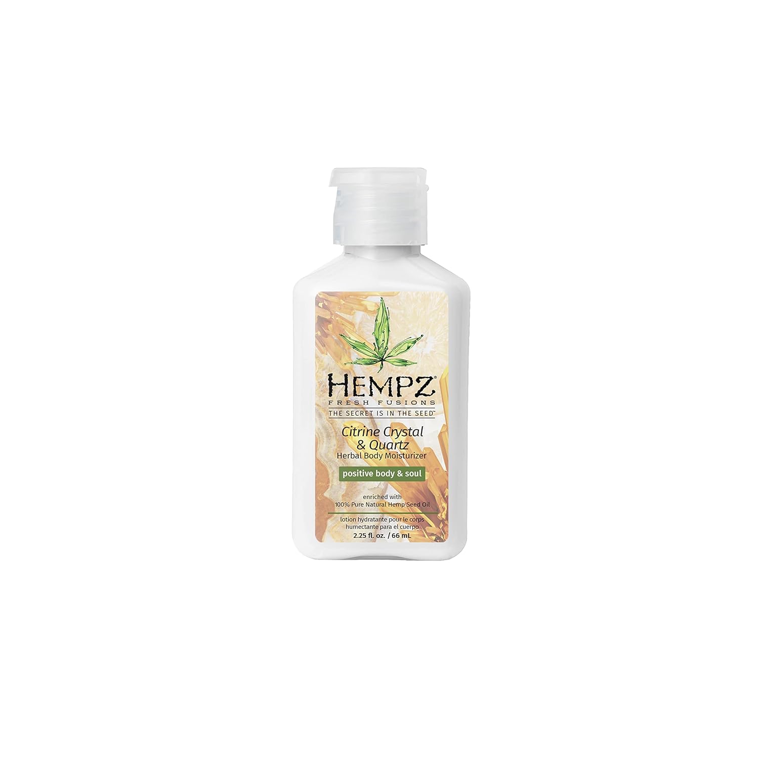 Hempz Fresh Fusions Citrine Crystal And Quartz Herbal Body Moisturizer Unisex Moisturizer 2.25 Oz