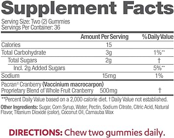 AZO Urinary Tract Health Gummies - 2 Gummies = 1 Glass Cranberry Juice, Helps Cleanse & Protect, Natural Mixed Berry Flavor, Non-GMO, 72 Gummies