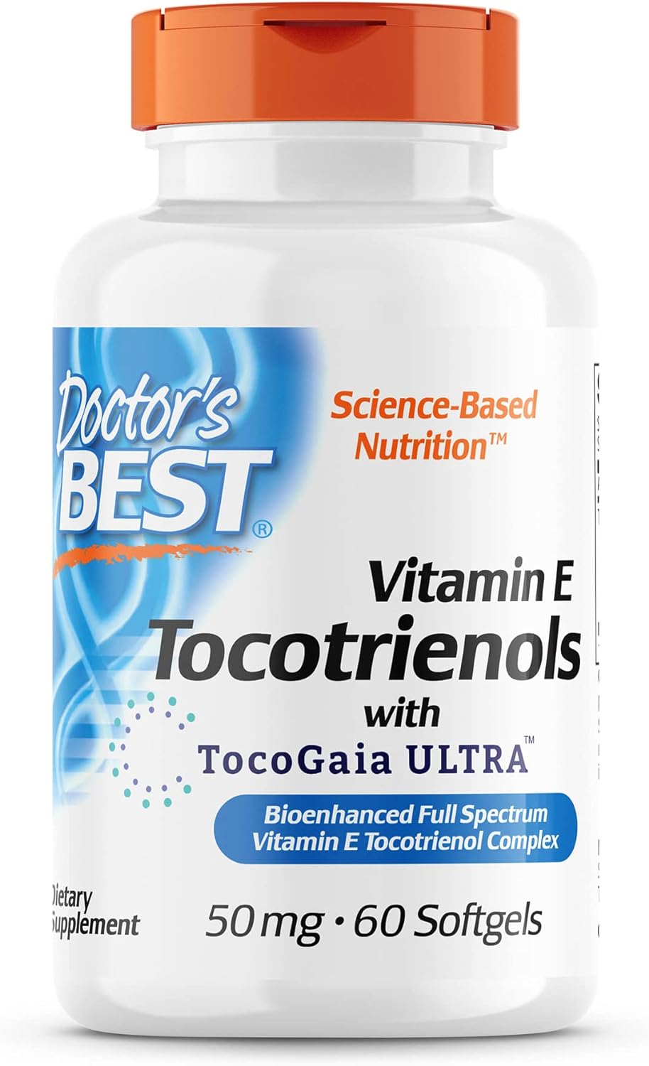 Doctor's Best Tocotrienols contains EVNol SupraBio Full Spectrum Vitamin E Complex, 60 Count