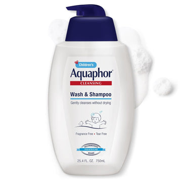 Aquaphor Children'S Body Wash And Shampoo, Fragrance Free, Tear Free Shampoo And Body Wash For Kids, From Pediatrician-Recommended Brand, 25.4 Fl Oz Pump Bottle