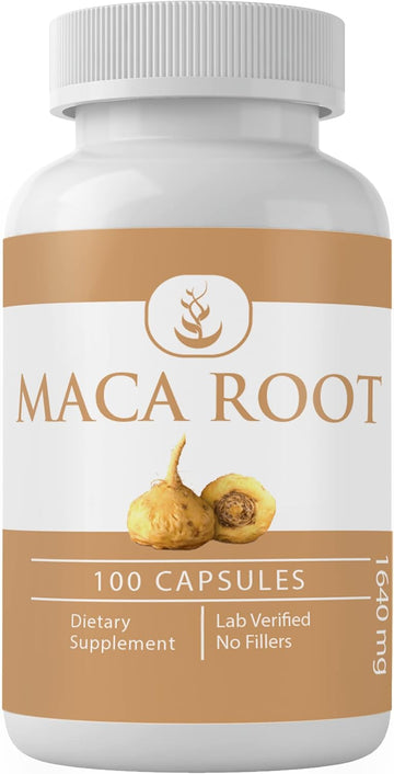 Pure Original Ingredients Maca Root, (100 Capsules) Always Pure, No Additives Or Fillers, Lab Verified