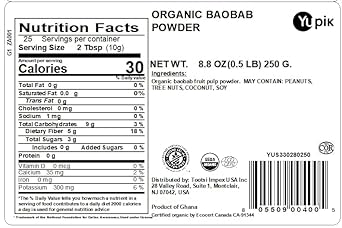 Yupik Organic Baobab Powder, 8.8 Ounce, Non-GMO, Vegan, Gluten-Free