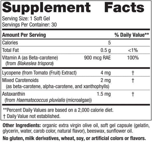 Nordic Naturals Vitamin A + Carotenoids, Unflavored - 30 Soft Gels - Lycopene & Astaxanthin - Supports Skin, Cellular Health - Non-Gmo - 30 Servings