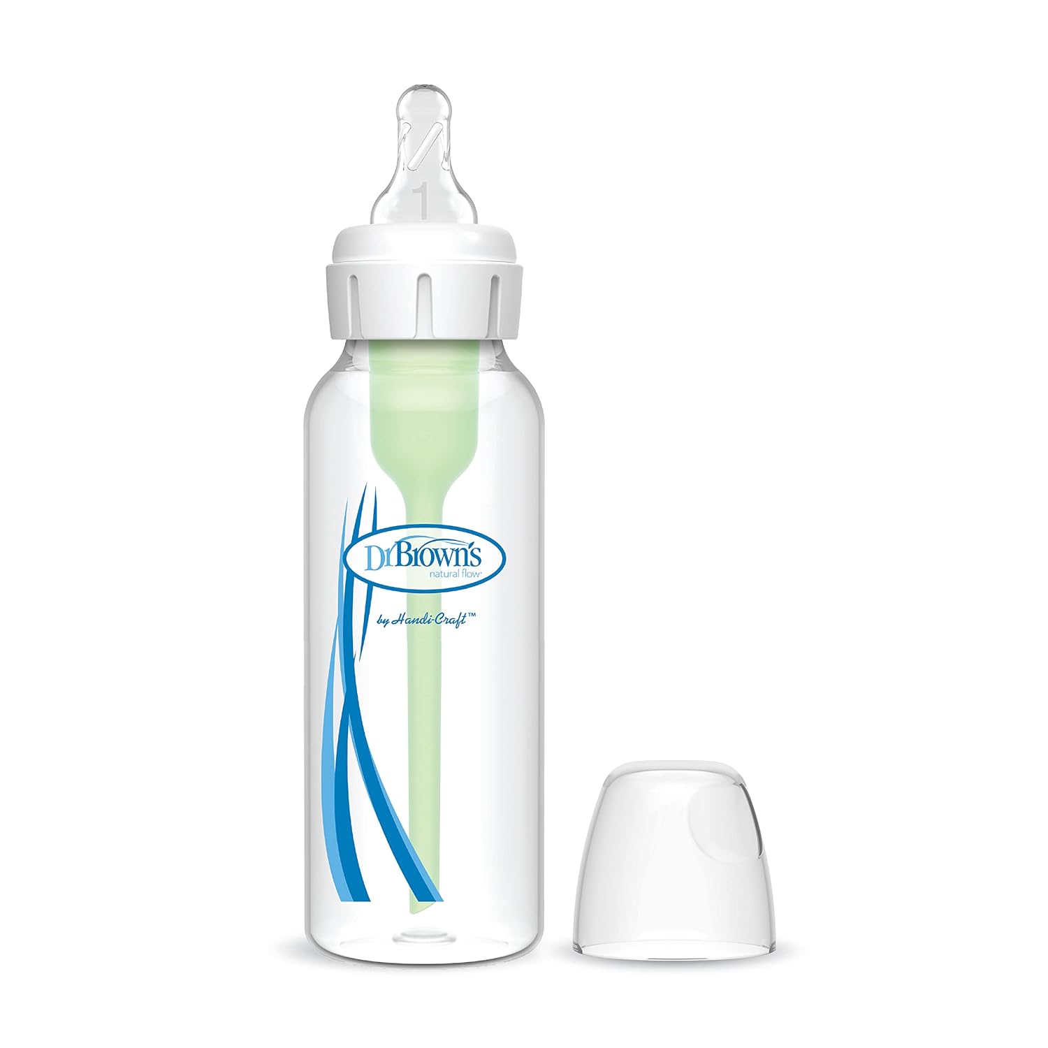 Dr. Brown’S Natural Flow® Anti-Colic Options+™ Narrow Baby Bottle 8 Oz/250 Ml, With Level 1 Slow Flow Nipple, 1 Pack, 0M+
