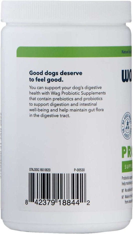 Amazon Brand - Wag Probiotic Supplement Chews For Dogs, Natural Duck Flavor, 160 Count