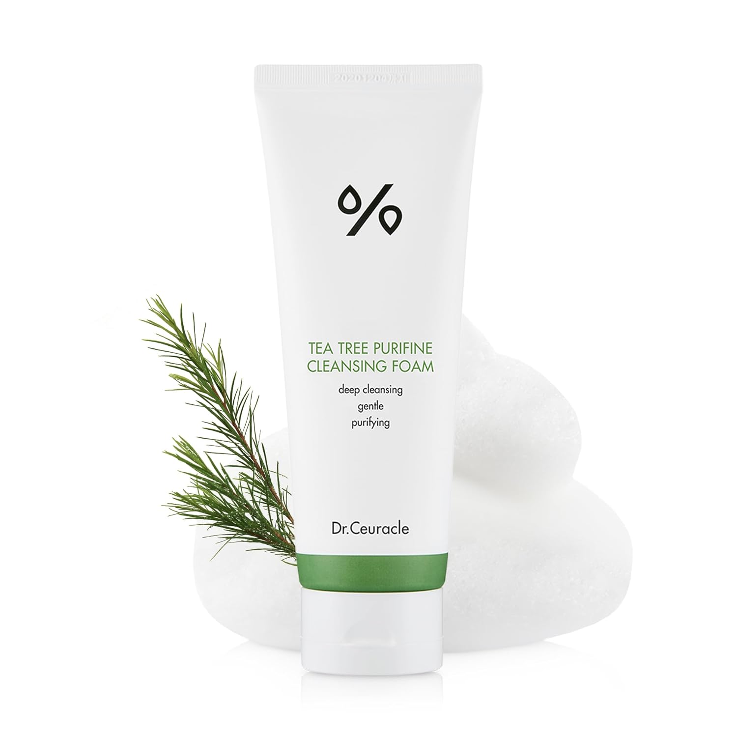 Dr.Ceuracle Tea Tree Purifine Cleansing Foam - Korean Skincare Mild Cleansing Face Wash, Gel To Foam Facial Cleanser With Soothing Finish (150Ml / 5.07 Fl. Oz.)