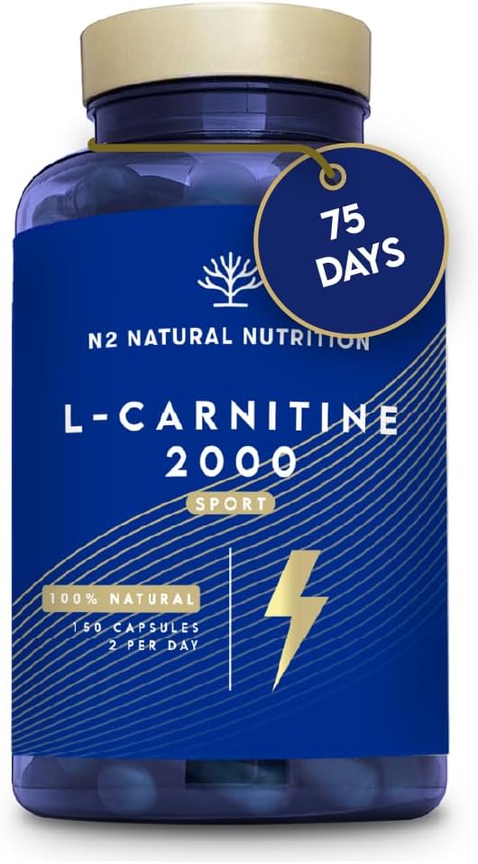 Natural L Carnitine 2000 Mg Tablets. 120 Capsules 2 Months. High Concentration Energy Pills. Improves Sports Performance, Muscle Recovery. Ce Manufactured. N2 Natural Nutrition