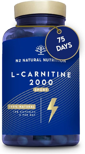 Natural L Carnitine 2000 Mg Tablets. 120 Capsules 2 Months. High Concentration Energy Pills. Improves Sports Performance, Muscle Recovery. Ce Manufactured. N2 Natural Nutrition