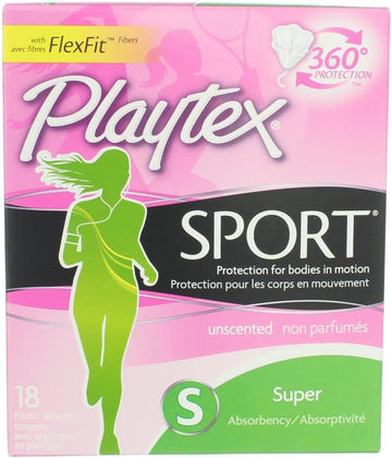 Playtex Sport Tampons - Super - 18 ct (Pack of 3)