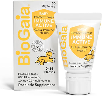 BioGaia Protectis Immune Active Baby | Probiotic + Vitamin D | Promotes The Development of Healthy Immune & Digestive Systems in Babies & Infants | 50 Day Supply