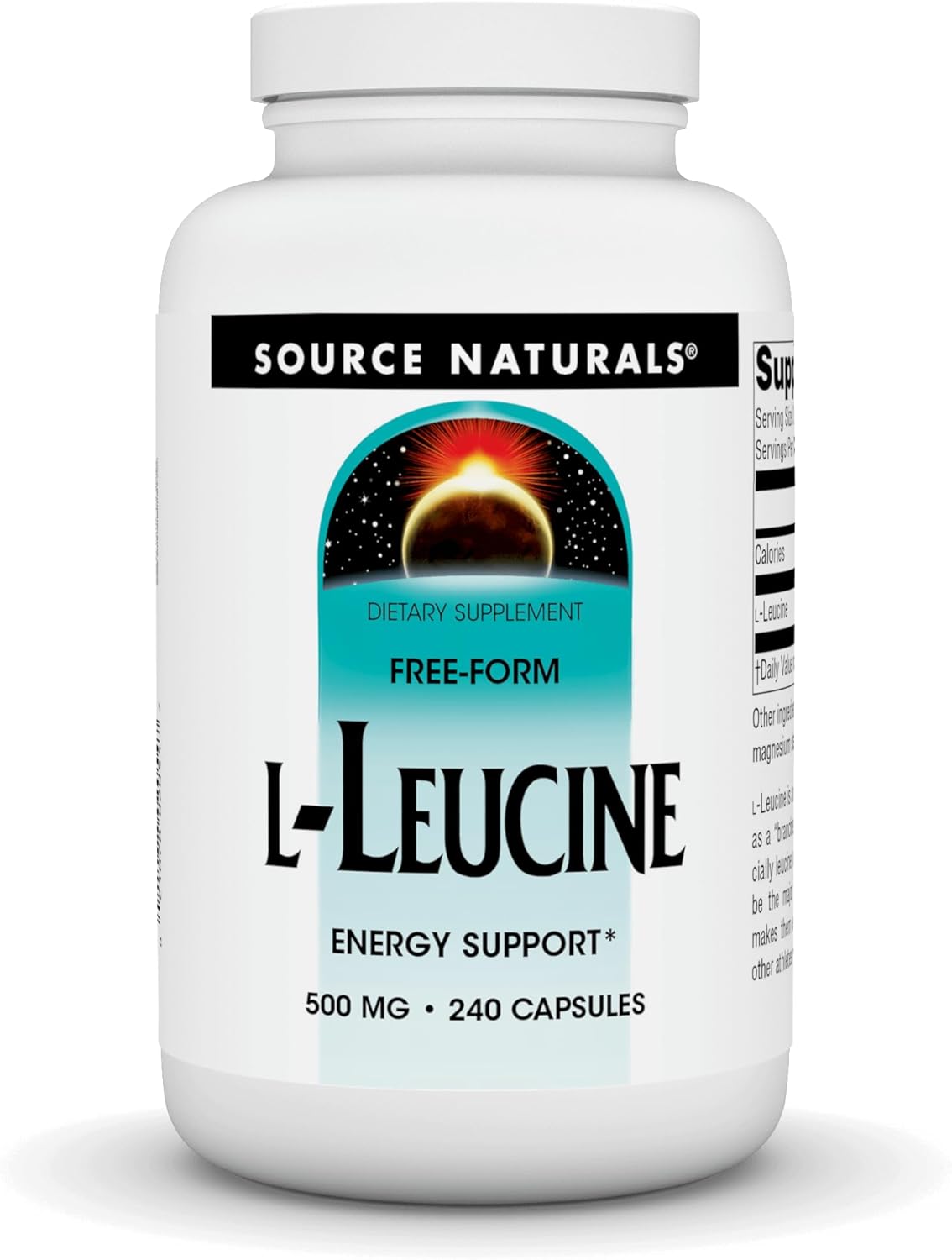 Source Naturals L-Leucine, Energy Support*, A Free Form Essential Amino Acid Supplement For Energy Support - 240 Capsules