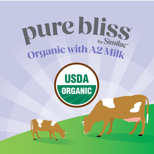 Pure Bliss By Similac Organic With A2 Milk Infant Formula, Easy To Digest, Usda-Certified Organic, Powder, 20.6-Oz Tub, Pack Of 6