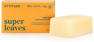 Attitude Body Soap Bar, Natural Origin, Protects And Softens Dry Skin, Coconut & Olive Oils, For Men And Women, Ewg Verified & Vegan, Sandalwood, 113 G