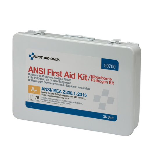 First Aid Only 90700 36 Unit Ansi A+ First Aid Kit, Metal, Weatherproof With Bbp Pack