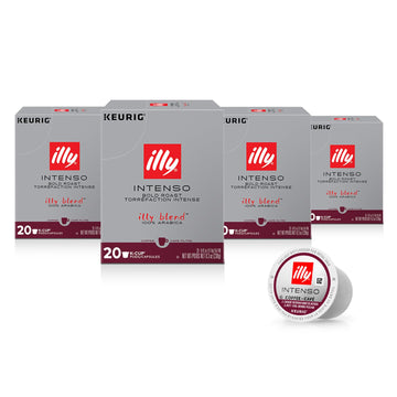 Illy Coffee K Cups - Coffee Pods For Keurig Coffee Maker – Intenso Dark Roast – Notes Of Cocoa & Dried Fruit - Bold, Flavorful & Full-Bodied Flavor Of Pods Coffee - No Preservatives – 20 Count, 4 Pack