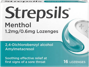 Strepsils Sore Throat Pain Relief Lozenges, Menthol, 16 Each