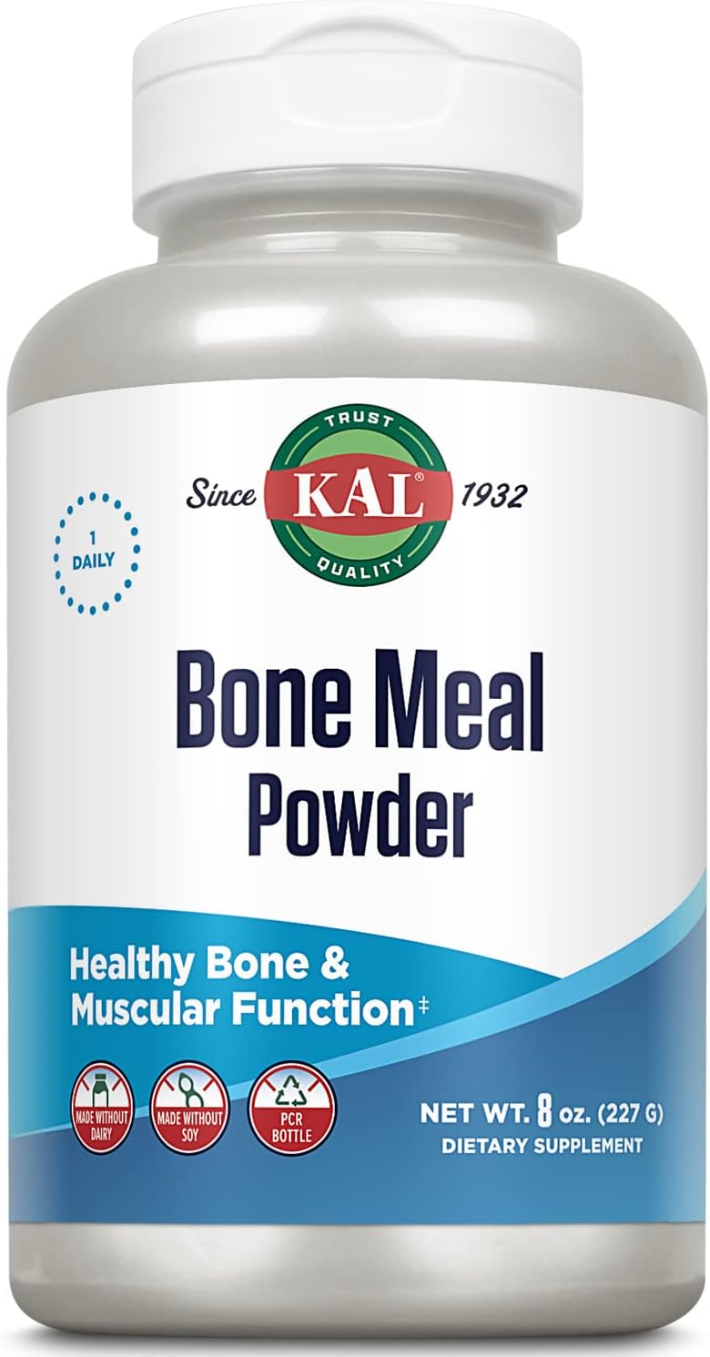 Kal Bone Meal Powder | Sterilized & Edible Supplement Rich In Calcium, Phosphorus, Magnesium | For Bones, Teeth, Nerves, Muscular Function (20Oz)