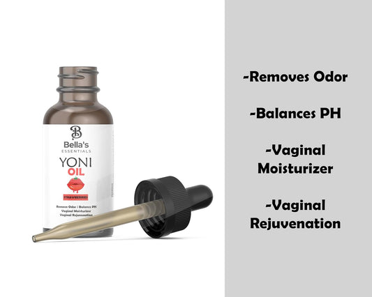 Bella's Yoni Oil Feminine Oil Vaginal Moisturizer For Wetness Eliminates Odor PH Balance. Suitable For Razor Bumps And Heals Ingrown Hair (Strawberries)