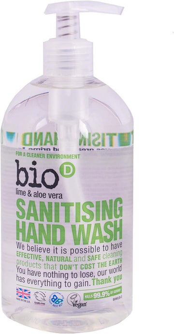 Sanitising Lime And Aloe Vera Hand Wash 500Ml By Bio-D