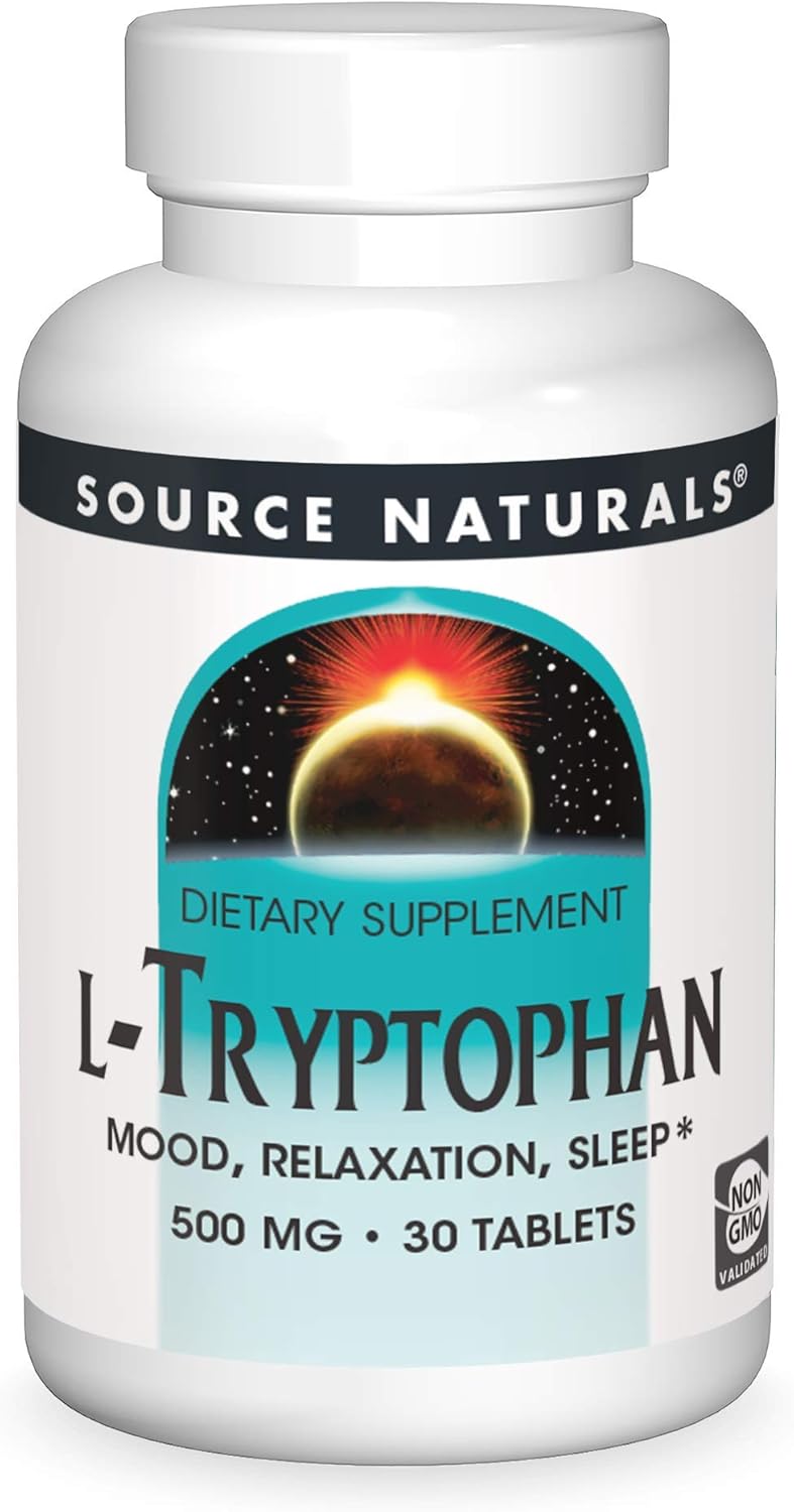 Source Naturals L-Tryptophan, For Mood, Relaxation, And Sleep*, 500Mg - 30 Tablets