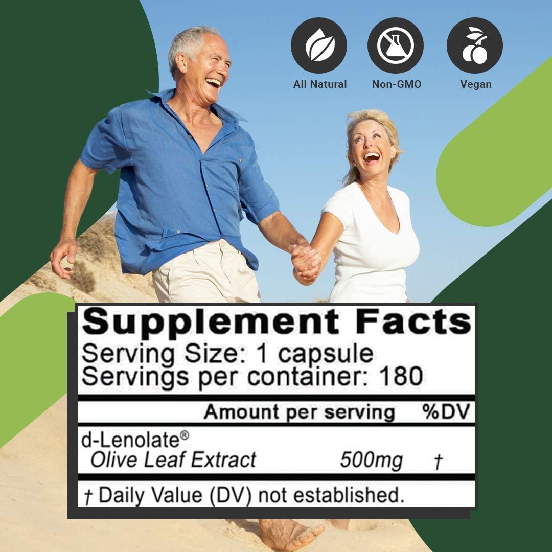 d-Lenolate Olive Leaf Extract (500mg - 60 Caps) by East Park Research : Health & Household