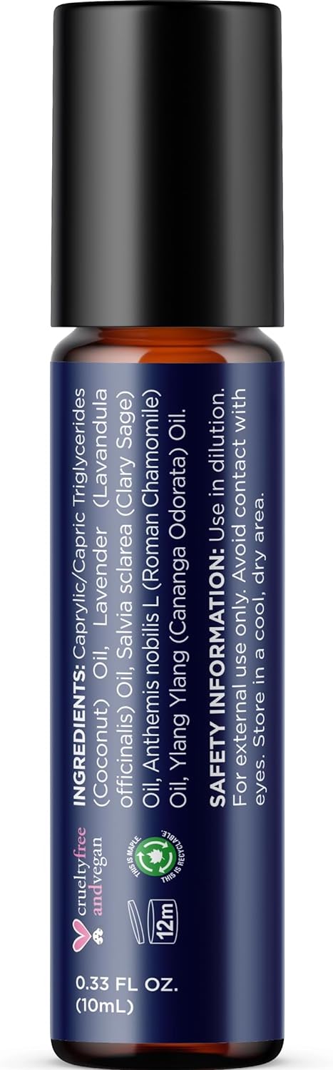 Sleep Essential Oil Roll On - Sleep Essential Oil Blend with Aromatherapy Oils for Restful Sleep and Relaxation - Calming Pre-Diluted Sleep Oil Blend with Pure Lavender Oil Roman Chamomile and Sage : Health & Household
