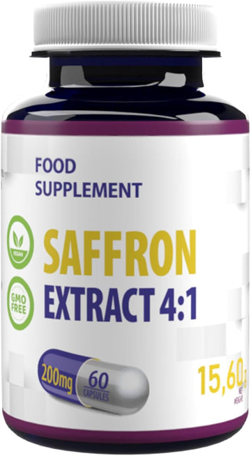 Hepatica Saffron Supplement 800Mg | 4:1 Extract (200Mg) | 60 Vegan Capsules | High Strength Mood, Eye & Cognitive Support | 3Rd Party Lab Tested