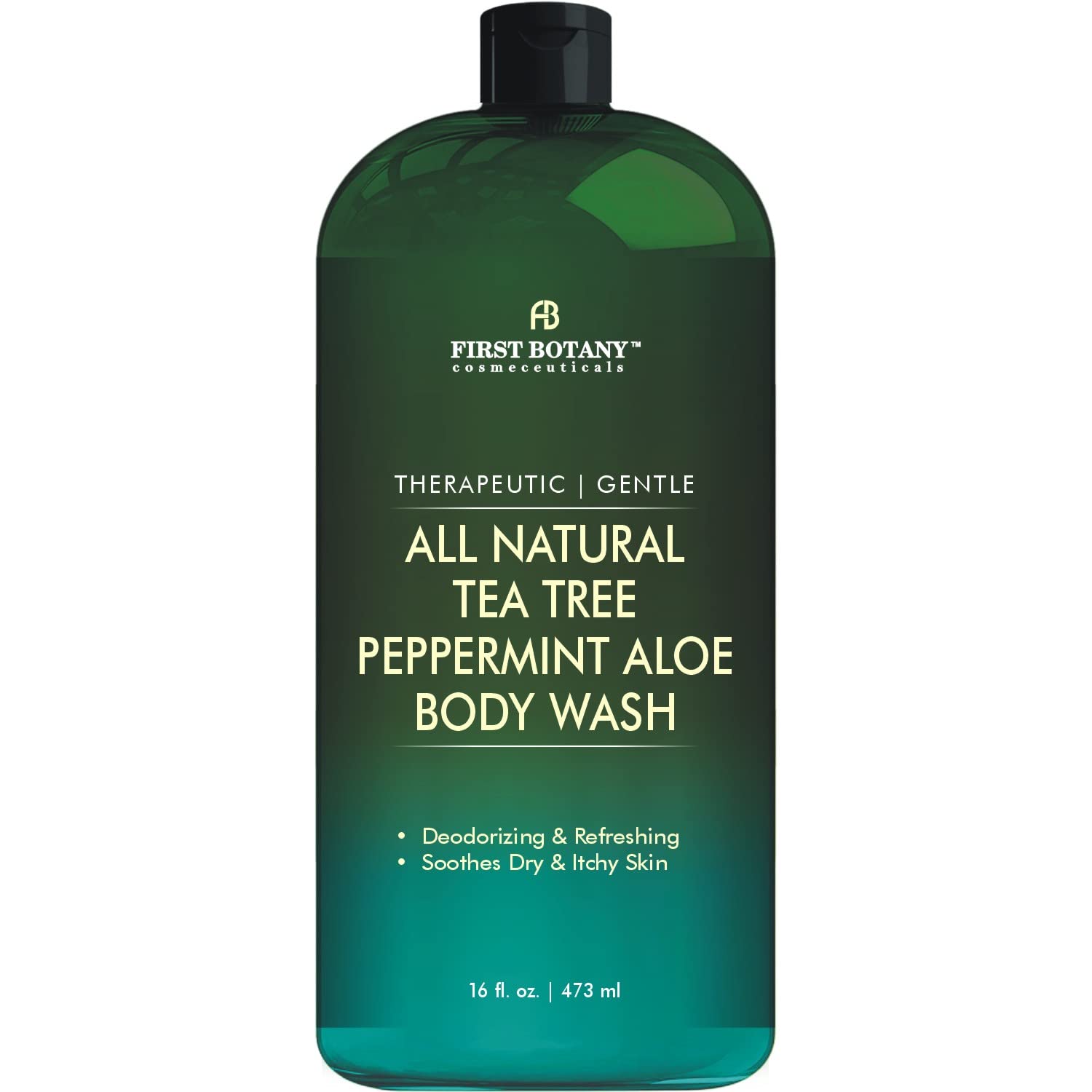 First Botany, All Natural Body Wash - Fights Body Odor, Athlete'S Foot, Jock Itch, Nail Issues, Dandruff, Acne, Eczema, Shower Gel For Women & Men, Skin Cleanser -16 Fl Oz (Tea Tree Eucalyptus)