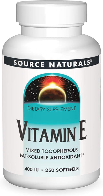 Source Naturals Vitamin E, Mixed Tocopherols 400 iu Fat-Soluble Antioxidant - 250 Softgels