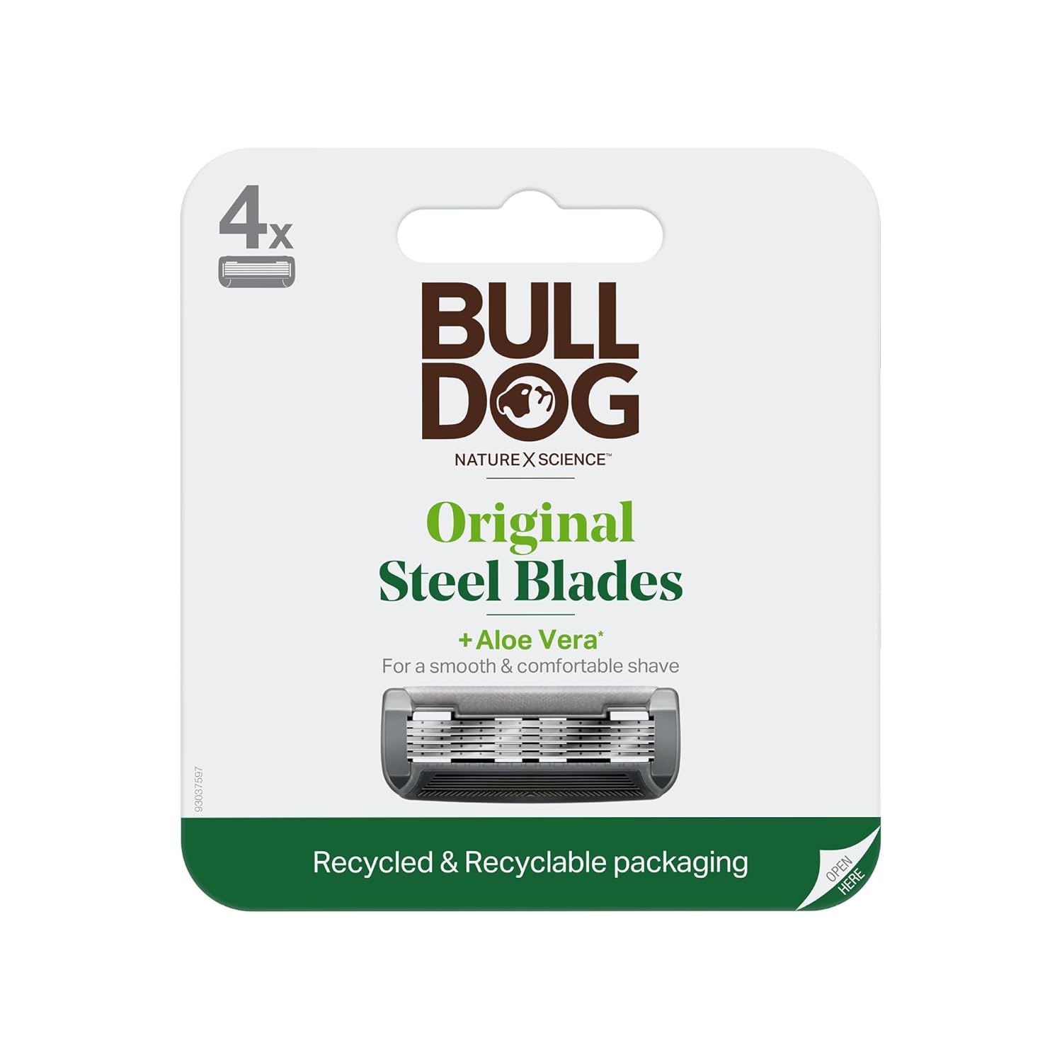 Bulldog Mens Skincare And Grooming Original Razor Blades Refills For Men, 4 Count