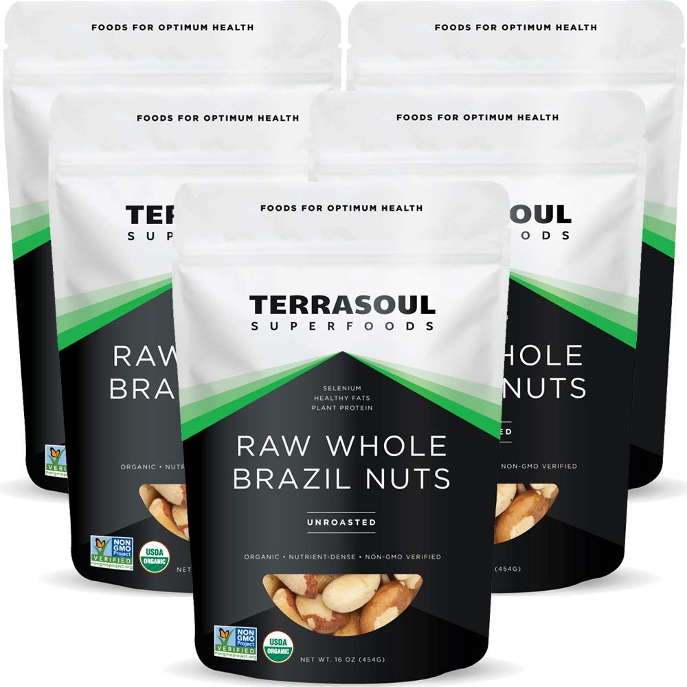 Terrasoul Superfoods Organic Brazil Nuts, 5 Lbs (5 Pack) - Raw | Unsalted | Rich In Selenium