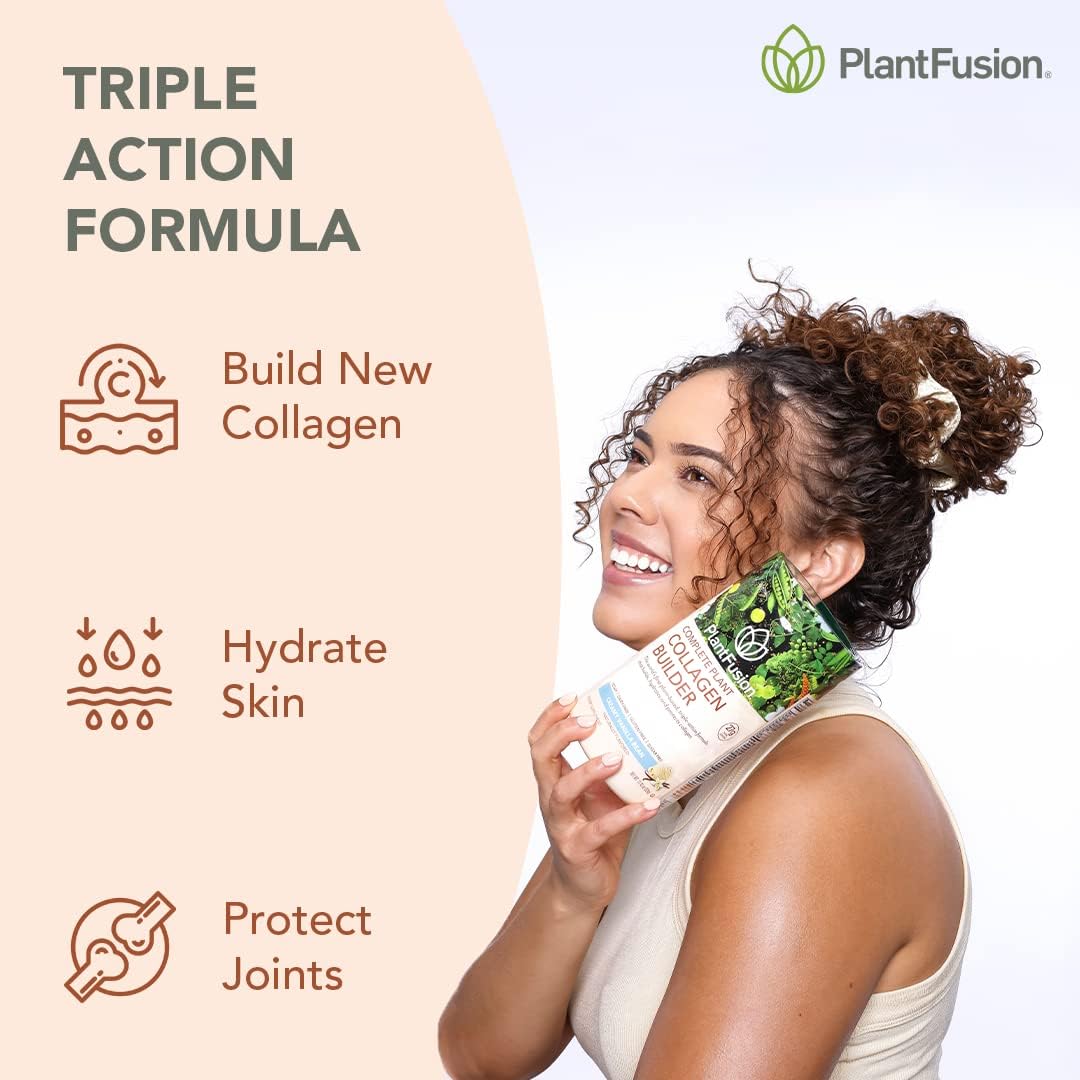 PlantFusion Complete Vegan Protein Powder and Collagen Bundle - Keto, Gluten Free, Soy Free, Non-Dairy, No Sugar, Non-GMO - Unflavored, No Stevia : Health & Household