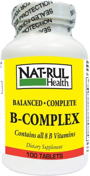 Nat-Rul Vitamin B-Complex Tablets 100 Ea : Health & Household