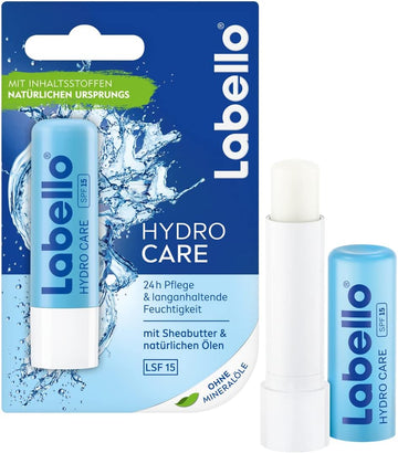 Labello Hydro Care Pack Of 1 (1 X 4.8 G), Lip Care Without Mineral Oils For Dry Lips, Lip Balm With Spf 15 And Shea Butter For Nourishing Lip Protection