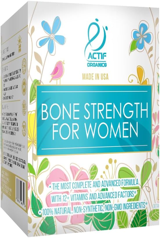Actif Bone Strength Support For Women With 12+ Advanced Factors – Non Gmo, Made In Usa, 90 Count