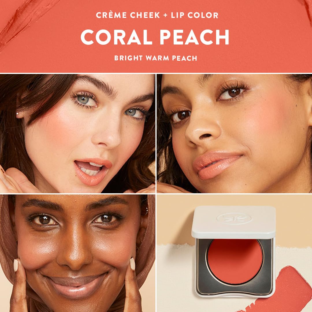 Honest Beauty 2-in-1 Creme Cheek Blush + Lip Color | EWG Verified, Vegan + Cruelty Free | Coral Peach, .1 oz : Beauty & Personal Care