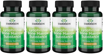 Swanson Raw Lyophilized Bone Marrow Substance 500 Milligrams 60 Capsules (4 Pack)