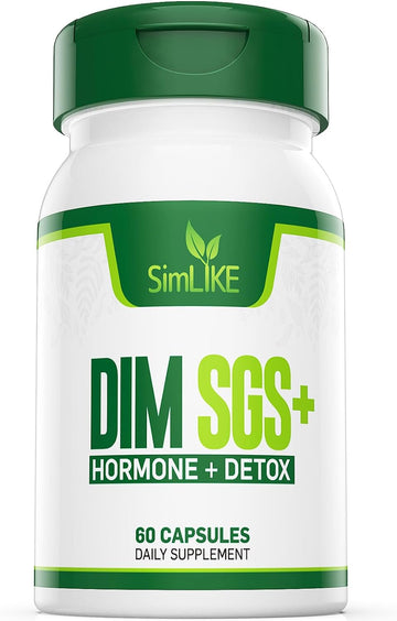 DIM SGS + - Hormone + Detox,Encourages Normal Estrogen Metabolism,Hormone Balance, Hormonal Acne Supplements, Menopause Support,Helps Control Appetite,Promotes Detoxification(Pack of 1)