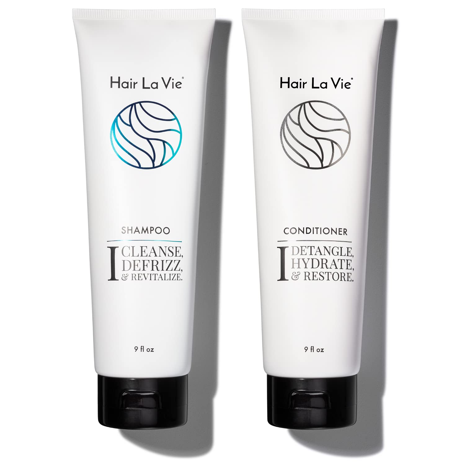 Hair La Vie Shampoo & Conditioner - Best Shampoo and Conditioner for Dry Damaged Hair - Speed Up Hair Growth and Boost Volume, 9 fl oz