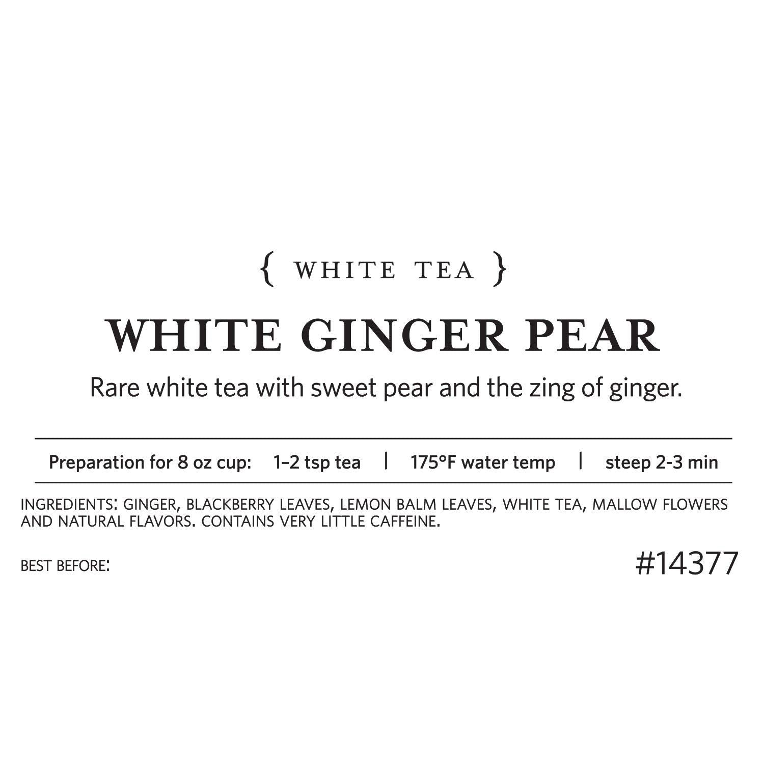 Tea Forte White Ginger Pear Loose Bulk Tea, 1 Pound Pouch, White Tea Makes 160-170 Cups